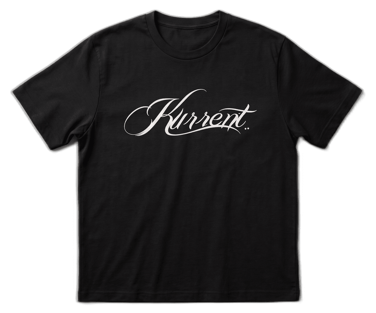 Kurrent tee with script chest print